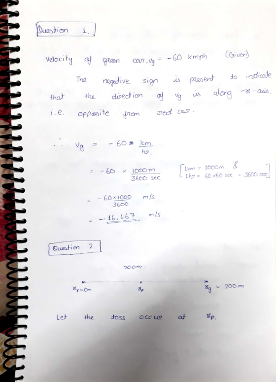 ( ) 6O kmph GIven - velocity gan aan ,4° The - ais that the died ion ซู igus alco e oPPoste 60km Va hor-60 x60 sec 3600 se 36