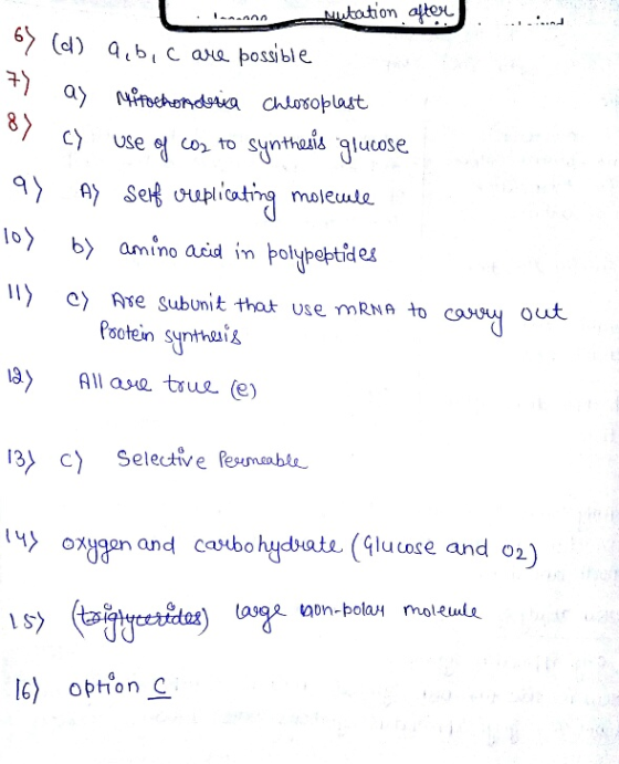 taiom alto 6> (d) q1ь, c ang possibl e 8) C use e Co to synthais qlucose obamino asid in polypoptid er Il〉 C〉 1e Subunit that