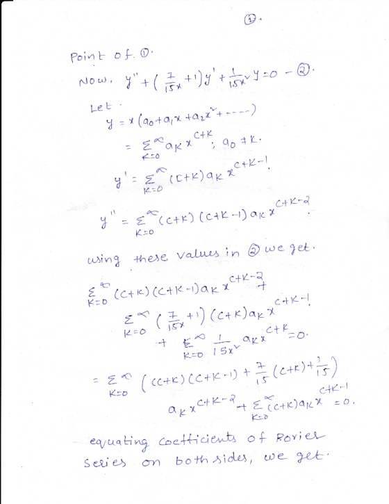 Poin t o Le t using these values,n③weget. ド:0 CtK CH2- ea unting coefficients of Revier Scwes om bothsides, we get