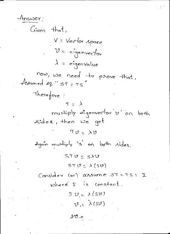 Given thot ゾ A eiaen value nouw, oe need -to pnove that mu tliply genveeto on both Sides , then e get Siaez ant