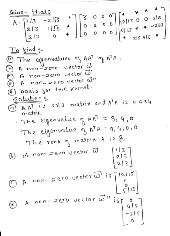 Cwen that 3 0 O A 13 213 -2 IS 12/13 0 O sl3 *-1213 0 0 2 ISS * ET /S 3ls 4IS 4 | 2 13 To ind The v ector A non -Z ero veetor