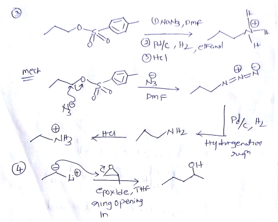 DNaNa,Dmf pu/cHeFanal mech N3 NEN N DmF tydrgenation (4 rox ide THf ing opening