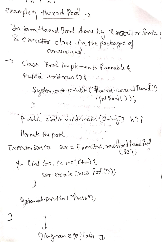 eramplethrad Pa dn jam thaead ll don 2enecutor class jn the padeage of Concuerent c lass Pool implements Punnablu Publec rod