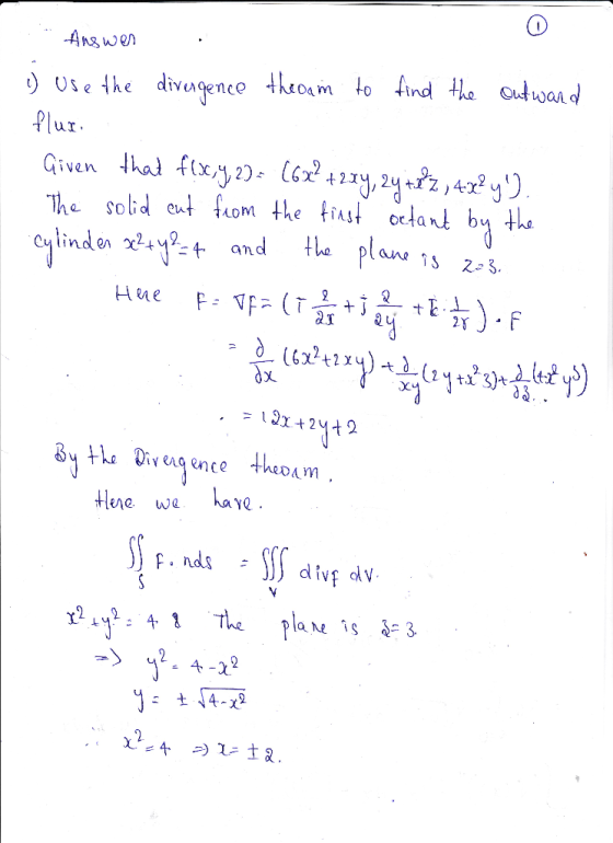 Answen ILT , The soid eut fuom he as octanl by the cylinden24y4 and the plant ↑ 1s 2-3 DAM, ne wehave 4 -22 2.