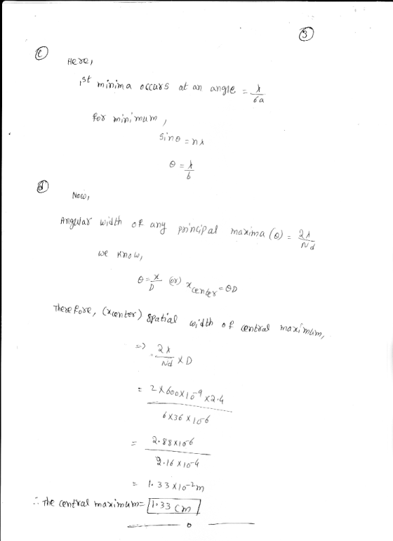 Hede 5t min,na eccuxs at an angle Angedas, width of ang pinc;pal maxima (o) : 2 N d These,eose, (xen ter〉 &atiaL 이.dth ential