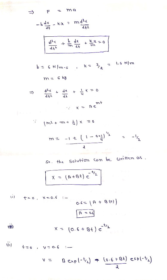 dt1 dt 2. 2. Se. the Soluticm Com be mtem as . t/