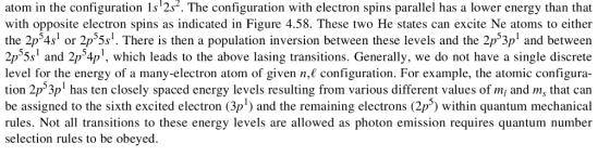 atom in the configuration 1s 2s2. The configuration with electron spins parallel has a lower energy than that with opposite e