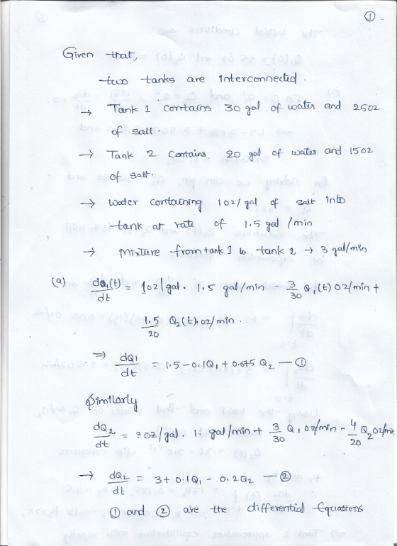 ve that to tanks are Interconnectac Corrtatns 3o o wa and02 Salt Tank 2 Contains 2o of oct and 15 02 tank at vtaof 5 min dt 2