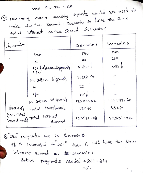 92-2 do are montly deposst wou ld you need to Second Seenoio to How ma moe ave the Sone make fon Hhe Scenonto ? Atal tenest a