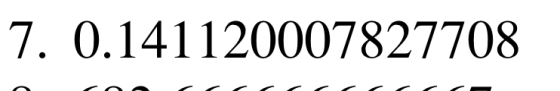 7. 0.141120007827708