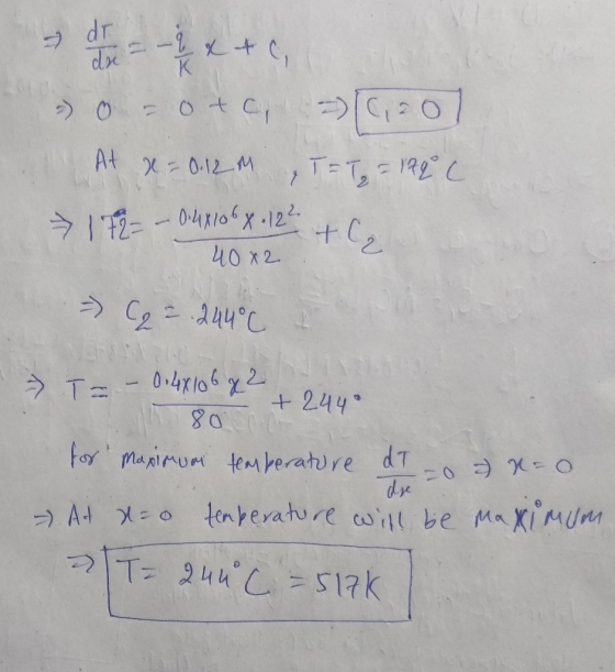 dr dx 200 K C0 At -0.12-M SO T=T19C 2 X IT040x -1 +C2 Ced44C NEFNNAN 04y10622 う T= +244 for maimu temberatre dT dre Ad O tnbe