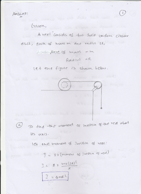 hiten, Are el Consists 있 Solid Uniform cisalar disCs, sach af hsmand ndUSR Rodus R shown below let, tune figuhe TO -find -the