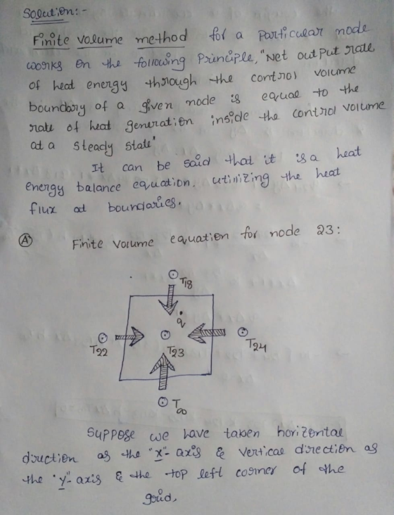Finite volume method fo a Pauticur mode of heat energy thylough -the contJ。) volume oundbany of a given mocde equad to the ot