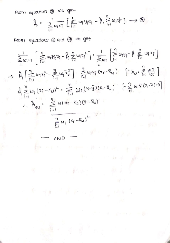 Foom equation 3 we get i리 equationsamd O oe get wia Y wi l i리 w(xi- i-s) END