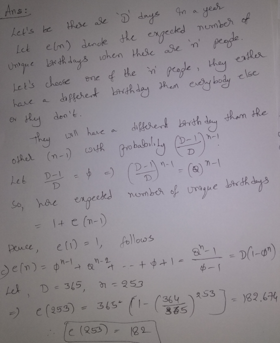 Ans: hoe Se Ddrys yesh Lets be elm) denoe the exgeckd numbeh f peade the n people , hey eatler Ren ecy body else Let Unque L