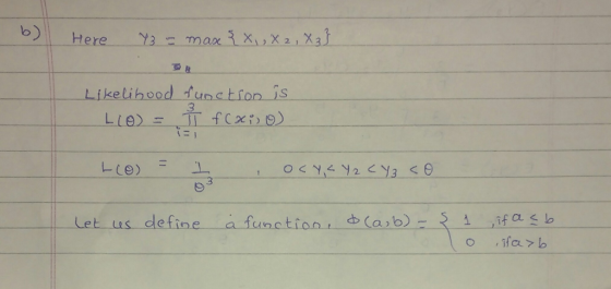b) Here Liketihood dup Lie 3 Let us define a function (ab) o ifarb