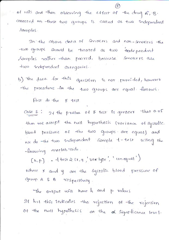 of vats and-lhen 凸bser ving -the effeer of -the drug a,,B aslected or these too qroups s called as tuuo ndependeni amples Tr