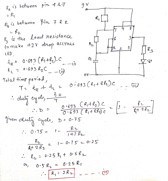«, is between pin 42-7 is the Load nesistance 3 to make +2 drep acrous LED 693 R2C Total tmp period, cli vem 0.75- 1 - - 0.75
