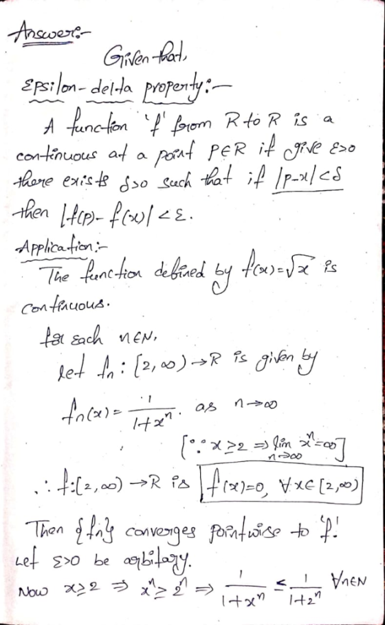 Anever Given Hardl 2son- delda popenty- A funaton rom Rto R is continuous af Ahome exis d0 Such that if p-l<s Aen Hp-fwl Appl