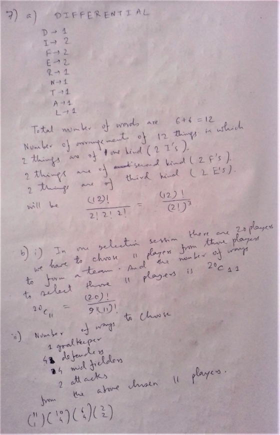 7DIFFERENTIAL F-2 are 6+4 =12. 2 fs 12) (21)3 seth てど to C(20