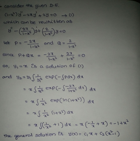 consider the given D E cohich con be rewritten a -72 2 let P--2A and Q 2. I-x -23- ャ I-x 60, 9x e a solution of a) -2거 + CCi)
