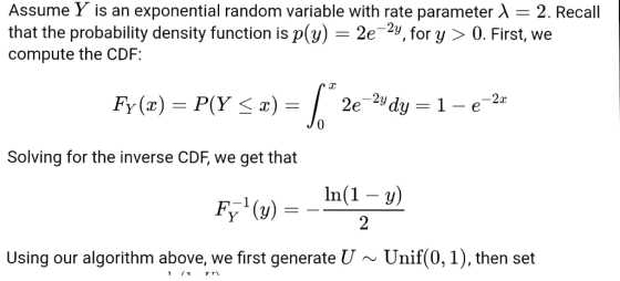 Assume Y is an exponential random variable with rate parameter λ-2. Recall that the probability density function is p(y) -2e2
