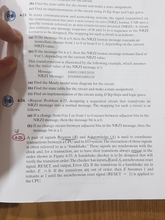 or tIne Circuit. snTor the (b) Find the state table for the circuit and make a state assignment (c) Find an implementation of