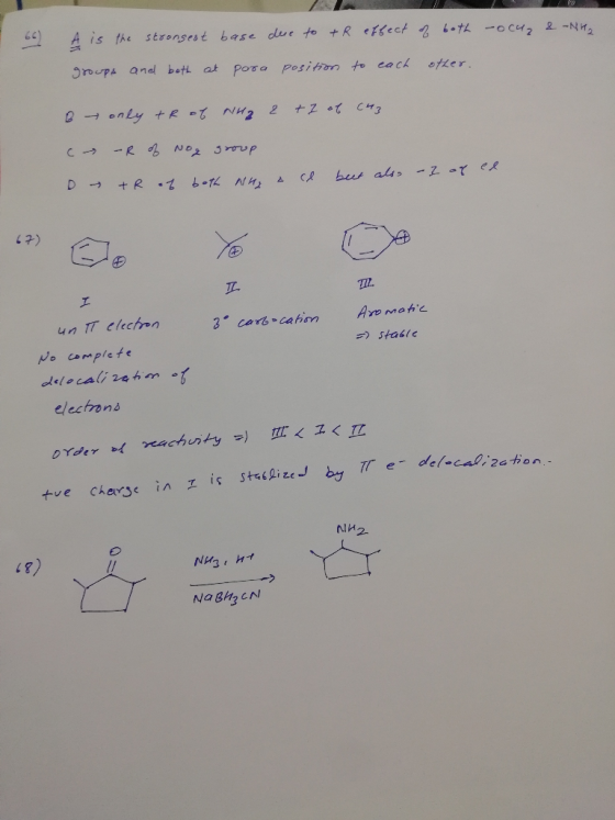 A is the strongest base dut to +R eKecf -2 เ水-осн 2 요-W2 T. un TT clechon electrons niH2. L g) NaBH CN