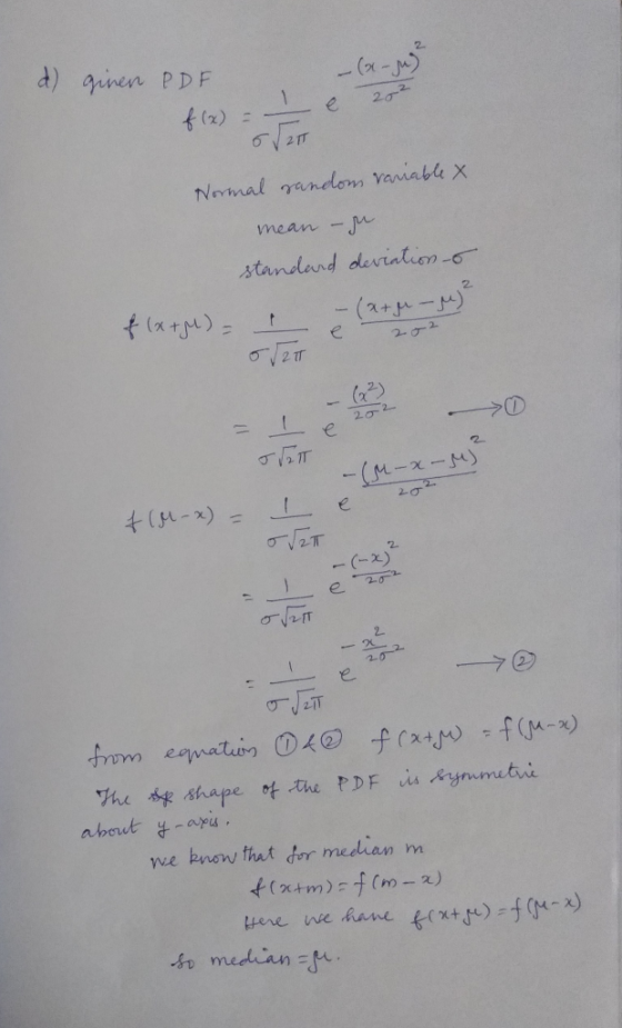 d) piven PDF f (z) 20 mean_ 2. (x2) e. e. Vid SRdhafe吒.the PDF u. Ayrn mutne ye bnaw fut for median m bo median