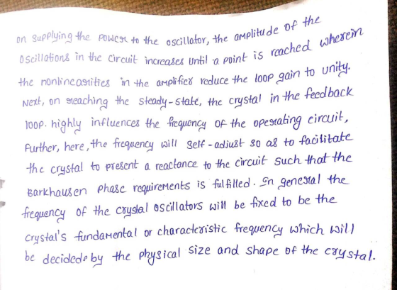 on Bueplying the Powest to the oscillator, he aMP amplitude of he loions in the circuit increases Until a pvin 0 scillotio th