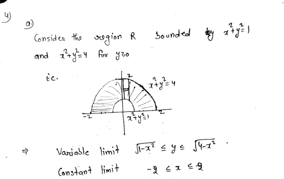 4) bounded Consider tho gion R 2. and Variable limit -2 ye Constant limit