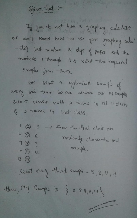 GİVen that :- os dont nokl hob! to hing ca Papes uoith hu just number Sa hum. every 3id team So ve dilide our 4 Eato s class