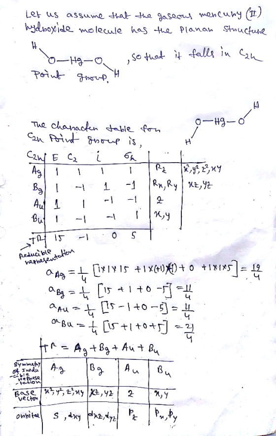 Let us assume al aa wonCury (T トゲ1bog ide molecule has the plana, Shucfthe 4 lA