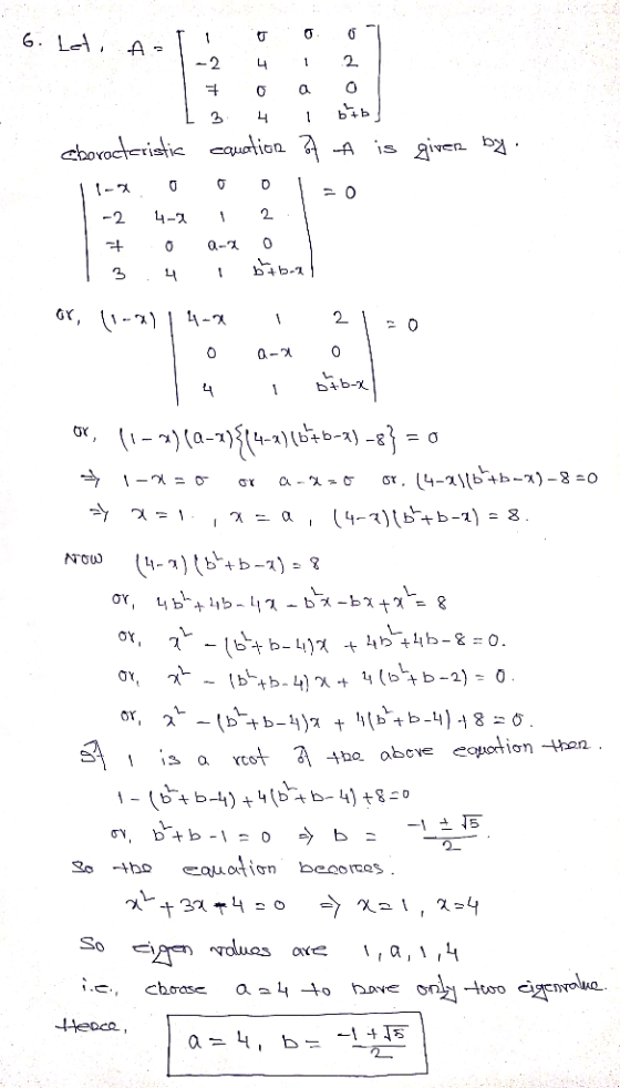 12 -2 4 ctorocteristic auction a-A is given 면 4-х -2 b4b-n GY 2 bb-x 1- b b So ec,