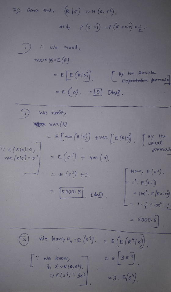 Criven that 29 andy (PG10) We meed, mean ()-E (R) By the 2ouble Expectation don mula DAnas We need A Var By the +var usual E(