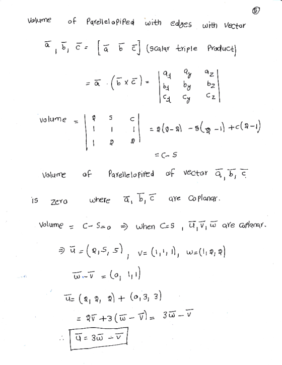 voune of Parellel opifed with edjes with Vector b, b2 volume .- Parelle lo Pifed of vector 15 ZcYo whee ā.D, C aye a planar