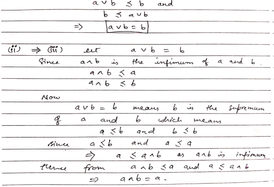 3 b and a vb aub a vbs MP avb eut infimumof and ince the anb a くる an b Now Sarfore imeuem fhe avb means and tich me am and く6