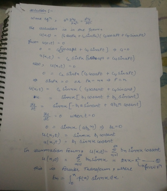 solutian LOaue e Four (G fasPac t4nBe)( os apt+GsinaPt) -27e The salutian es in hre Feer ulost) + y sinaPt -0 uxst) usinapt)