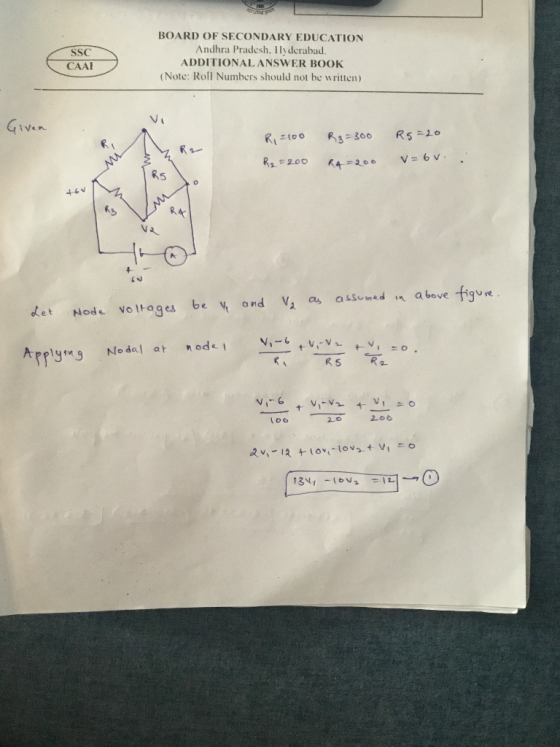 BOARD OF SECONDARY EDUCATION Andhra Pradesh.小derabad ADDITIONAL ANSWER BOOK (Note: Roll Numbers should not be written) ssc CA