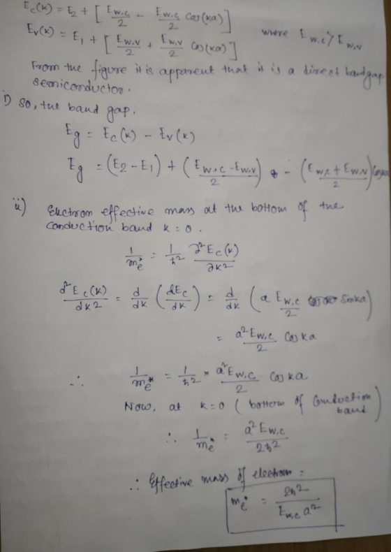 figure İtis appren seamiconducton り80, tul band gap op, ectrsom effective mas ot thu bottomof tnu Conduc trou baud k:o d k on