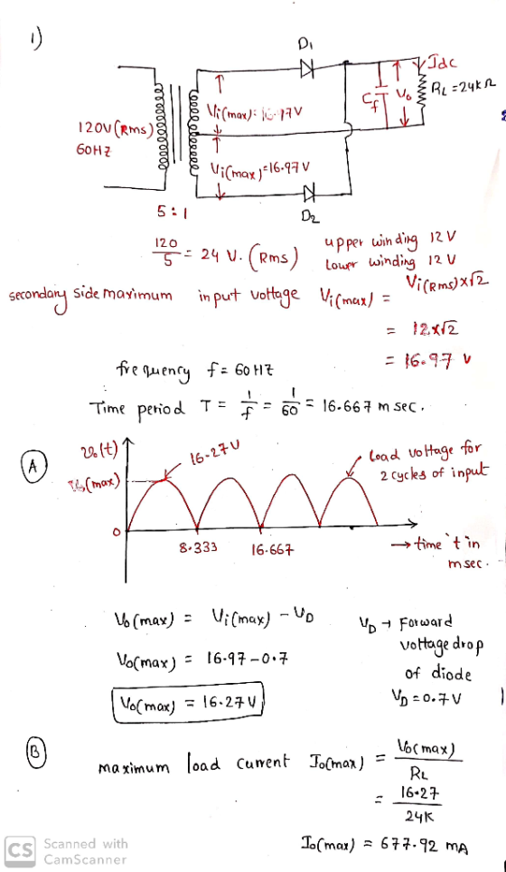 120v(rms) 60Hl D2 uPper uwin aig 2v Lour Wwinding 12 V 120 ニ24 U. ( Rms secondary side may, mum input Vottnge 4/mx/= 16-97 V