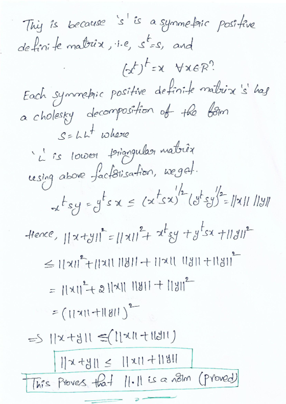 Thii sbecouseis a symmetmic Posve Each Symmeic positve defini a cholesky dlecomposthon of esing above ac sa-on, This Poveste