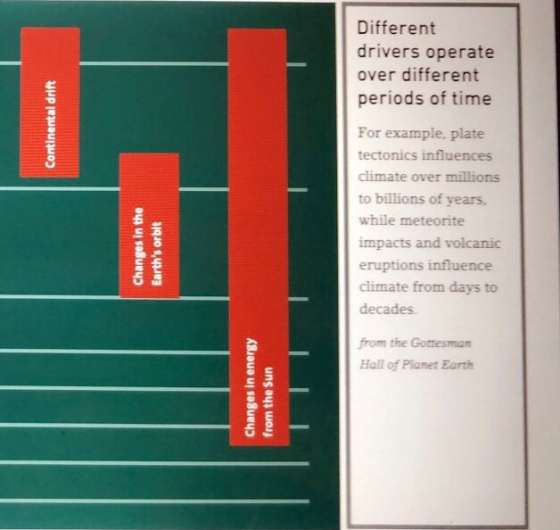 Different drivers operate over different periods of time For example, plate tectonics influences climate over millions to bil