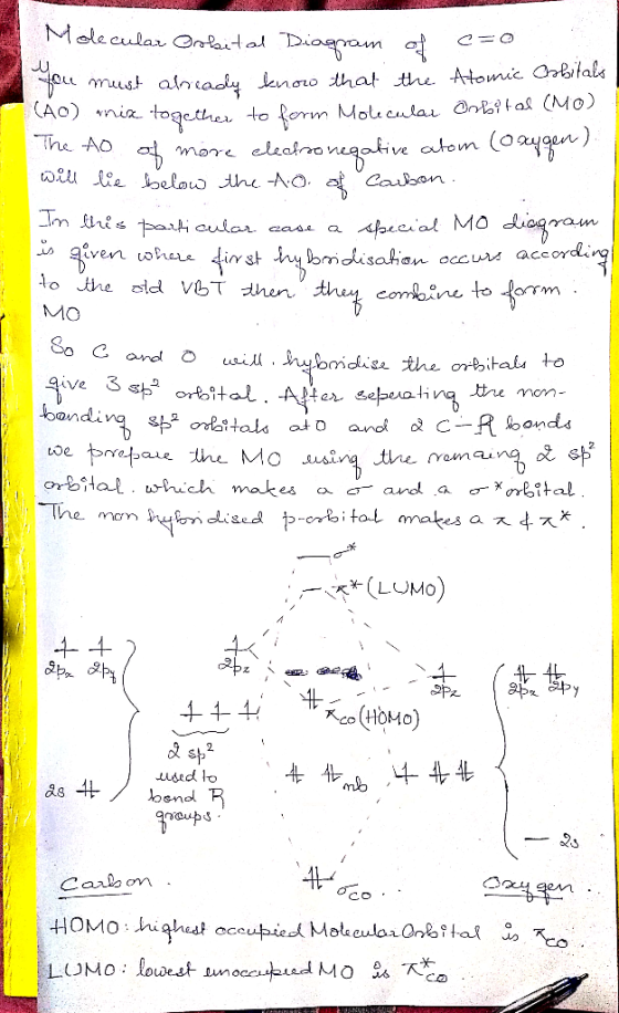Male cu la..ana.dal -DuaTam c-o 엊 ern the. Ao accord comoire to form C and O uai andi orbtalwrlhhiclh makes a ard and a σmLH