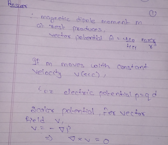 nocignetic dipole moment m 나