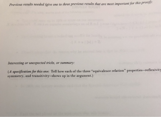 Previous resulis needed (give one to three previous resulis that are most important for this prooj): Interesting or unexpecte