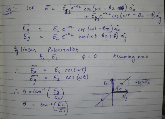 (wt-Bz Exze Sd let e COs cas lwt- Bz -Z Cos EX lwt-Bza cas (wt -Bz+a CoS -az E e COS Polarization E E Linear Assuming E ros(w