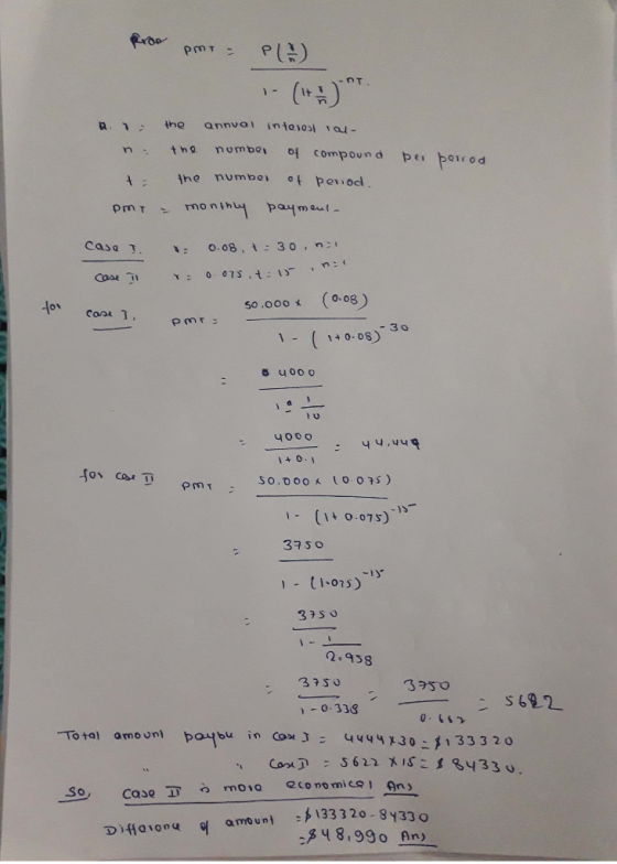 n thg nomba f compound pei por od he numbo ot periocl rmo nihuy parme Casa J. 、: 0.08 , t : 30 , n; so.ooox 0.08 - 30 1+ 0.0