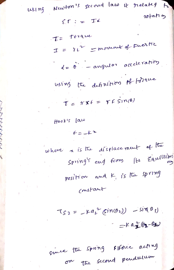 alu) anjular accelc rahov> tta Second pendulum