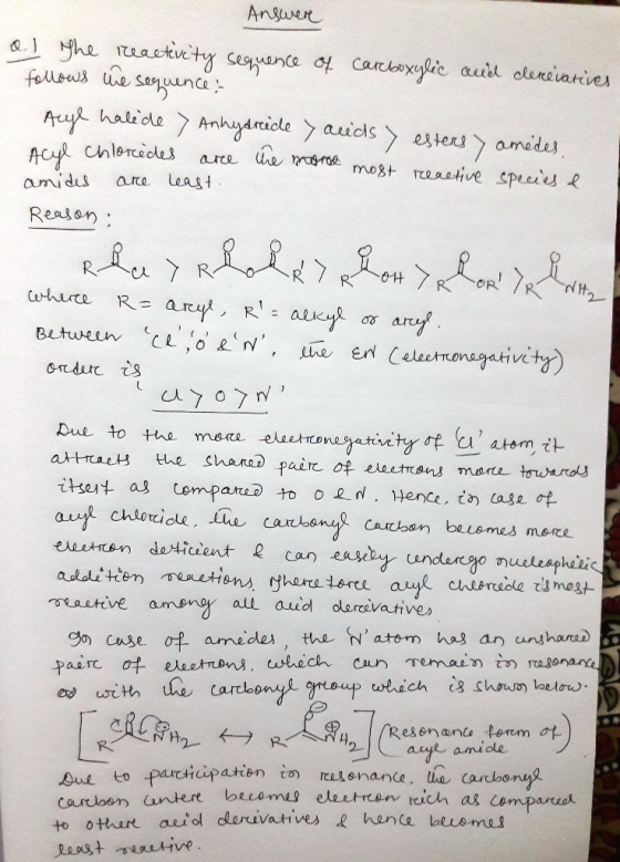 Ansuer a yhe aastity cepance of caraxic flous ue saunc audl clenevarives A halide Anhydricle y auicls esters e mr mog rceaatv